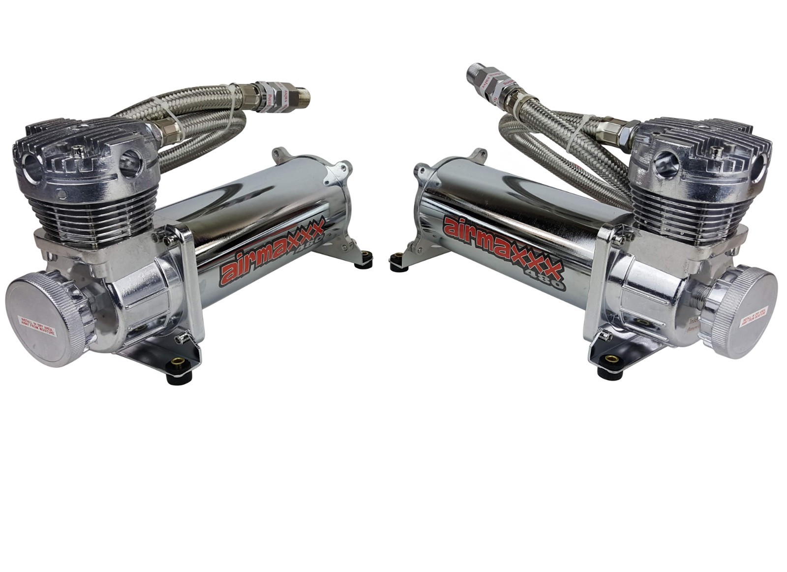 airmaxxx 480 Chrome Air Compressors 200 psi Switch Air Ride Suspension Or Horn