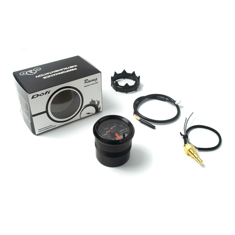 2" 52mm Digital & Pointer 7 Color LED Oil Temp Gaue Oil Temperature Meter+Sensor