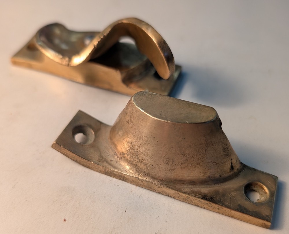 Antique Brass Bronze Window Sash Lock And Keeper Hardware A10
