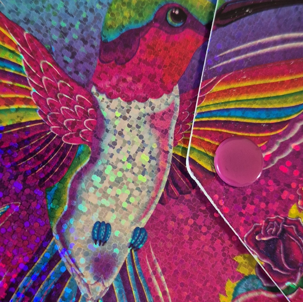 Lisa Frank Hummingbird Glitter Notebook & Mini Notebook Keychain LOT