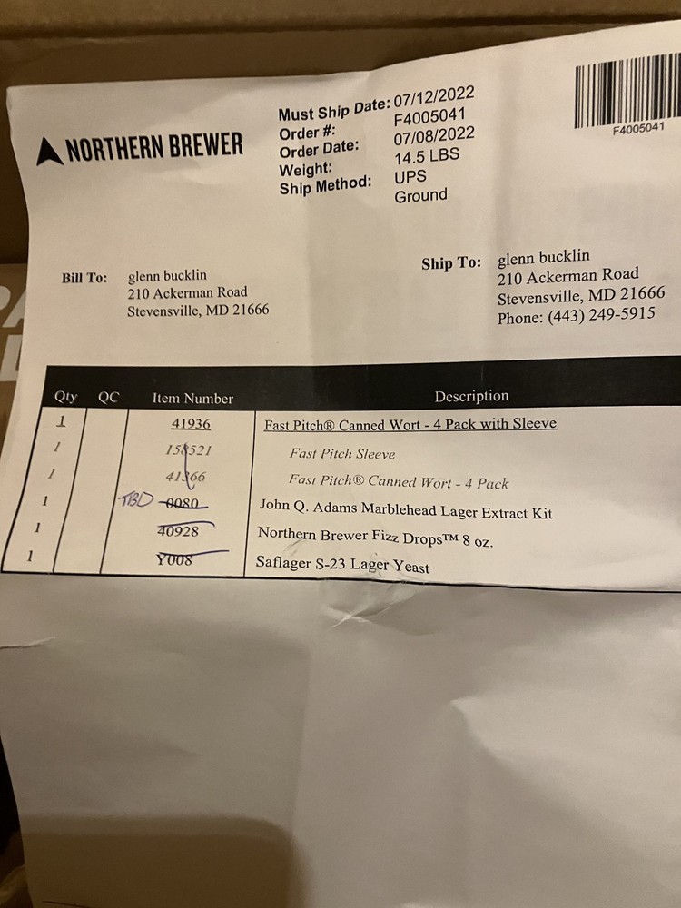 Beer brewing kit