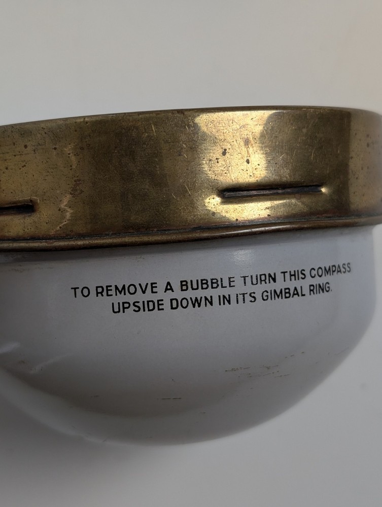 WWII John E. Hand & Sons Brass Navy Ship Compass P.E.X. U/4 Complete w/ Gimbal