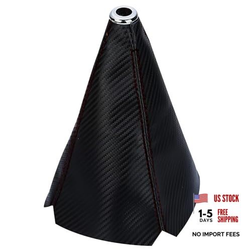 Car Shift Knob Dust Cover, Leather Manual/Automatic Carbon pattern black line