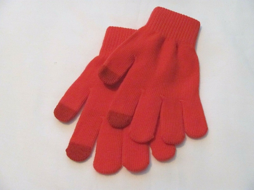 NEW ONE SIZE FITS MOST WOMEN'S TECH GLOVES ~ SOLID RED