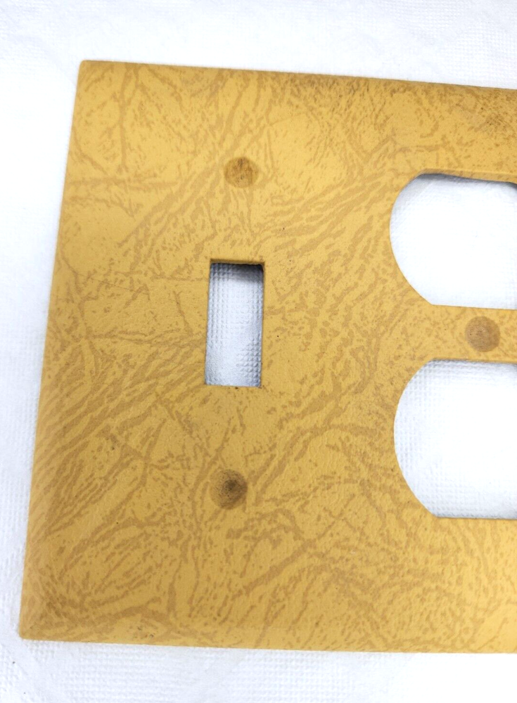 Vintage Eagle Bakelite Toggle Switch Duplex Outlet Wall Plate Cover Suede Look