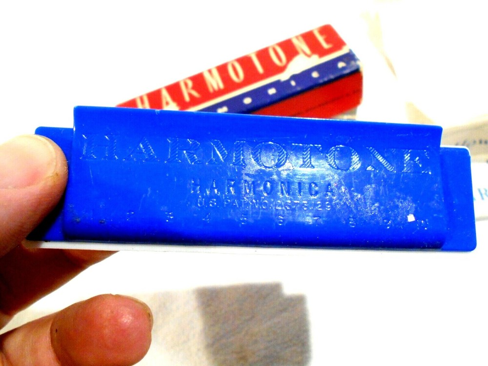 Harmotone Blue Plastic Harmonica Original BOx w/Instructions
