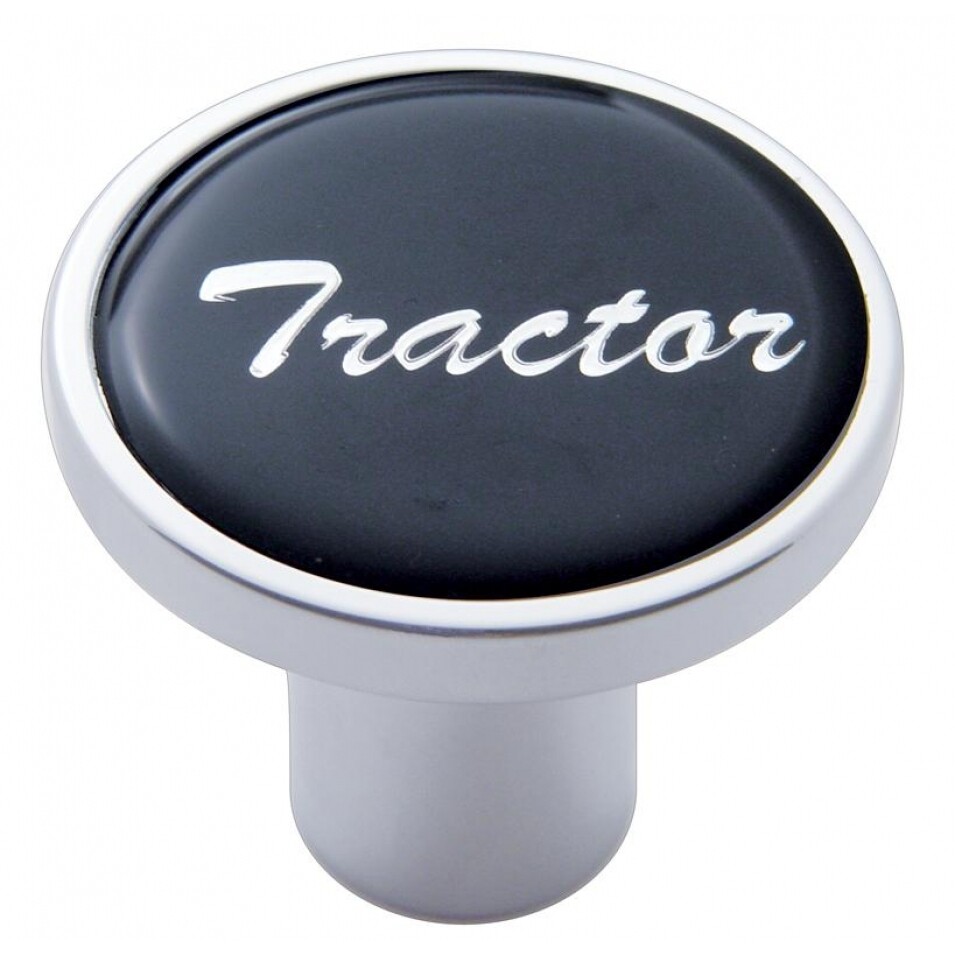 Large Chrome "Tractor" Air Valve Knob - Black Glossy Sticker
