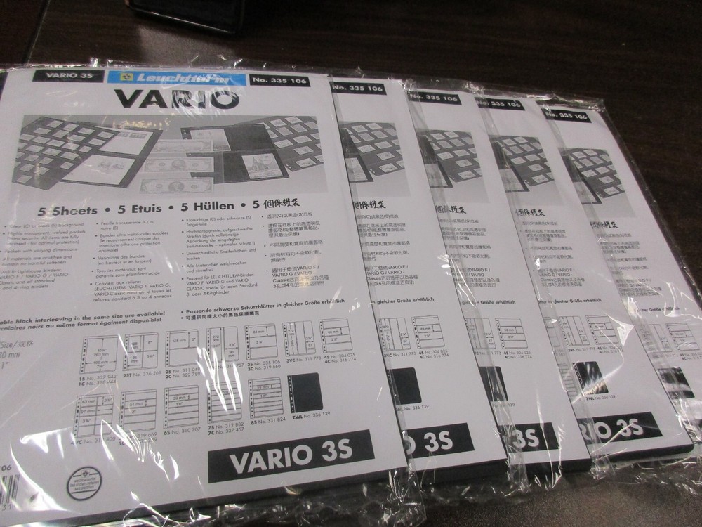 LIGHTHOUSE "VARIO" STOCK SHEETS VARIO #3S 5 PACKS OF 5 FREE SHIPPING !!