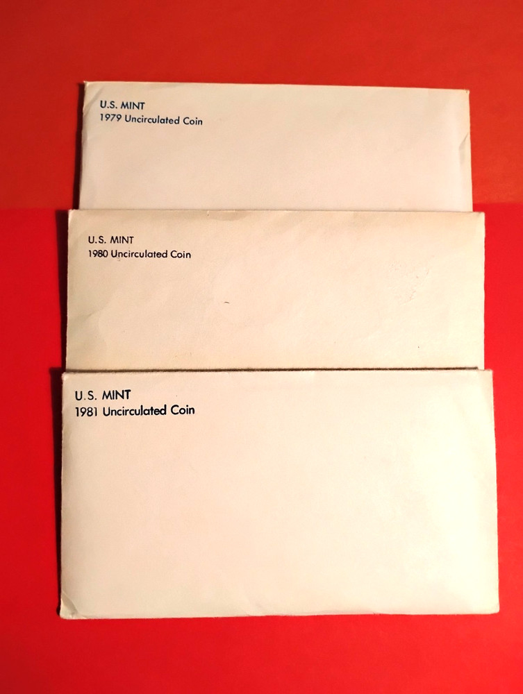 Uncirculated mint sets - 1979, 1980, 1981 three sets
