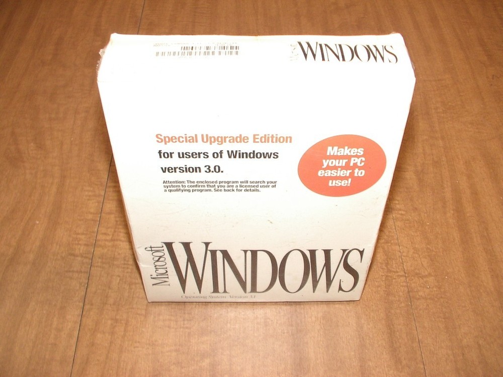 Windows 3.1 upgrade sealed package unused computer operating system microsoft OS