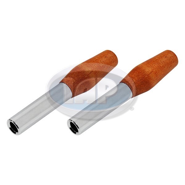 WALNUT WOOD CHROME DOOR LOCK KNOBS / PULLS VOLKSWAGEN T1 BUG BEETLE T2 BUS T3