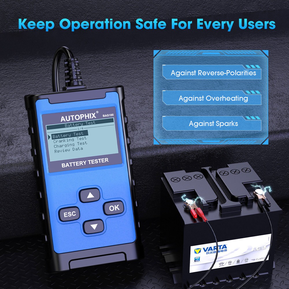 AUTOPHIX BAS100 12V 24V Car Battery Load Tester Charging System Analyzer 2000CCA