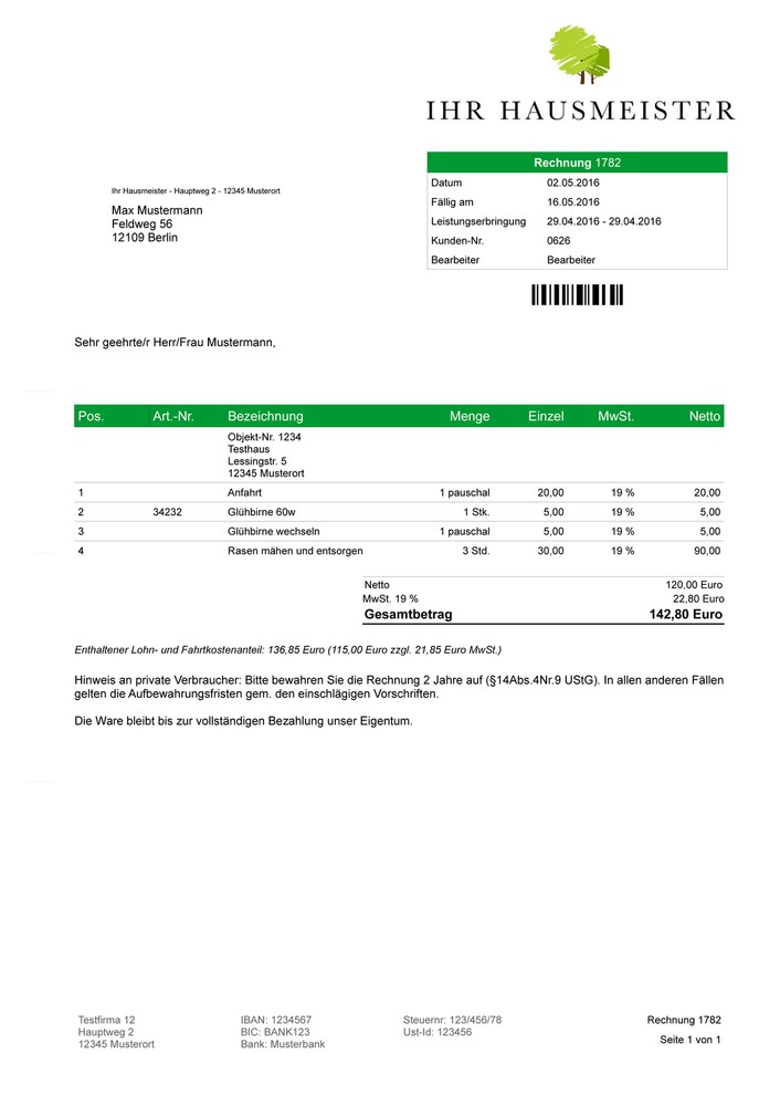 Faktura Manager Hausmeister Software Programm, EDV Verwaltung,Rechnungsprogramm