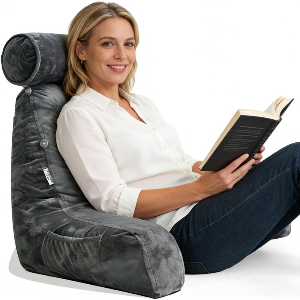 Comfy Back Support Pillow with Side Pocket & Handle