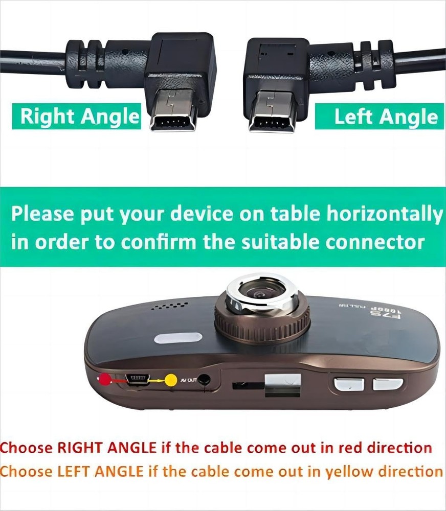 LARRITS 3M USB A to Mini B Cable 90 Degree Data Sync 10 feet, Right Angle