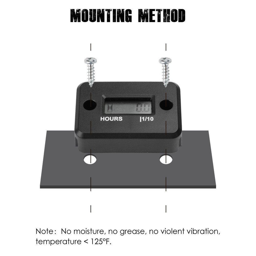 Self Powered Digital Inductive Hour Meter with Clip 2/4 Stroke Data Storage IP68