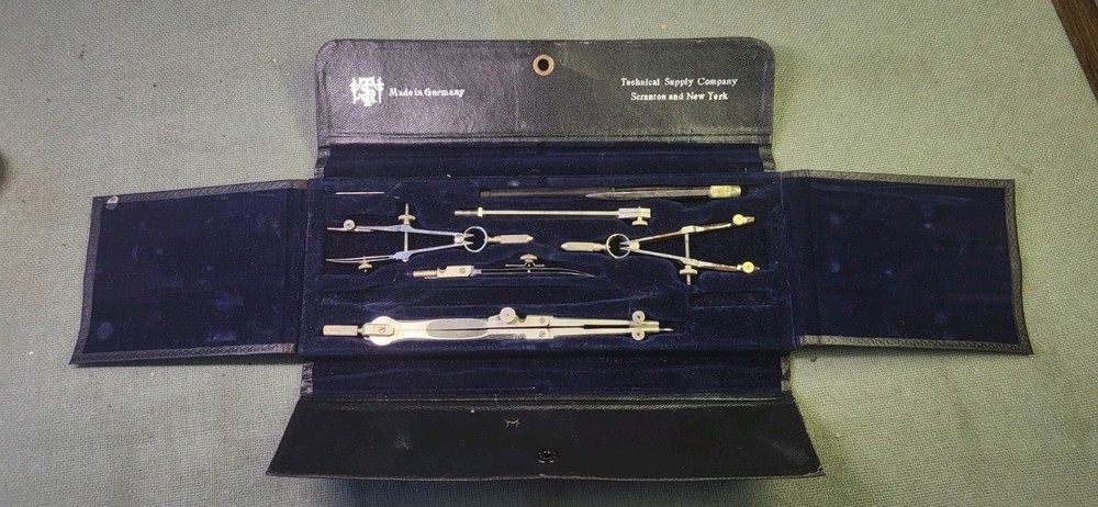 Vintage TSC Drafting Set Made in Germany Incomplete Schoenner DRP Tools