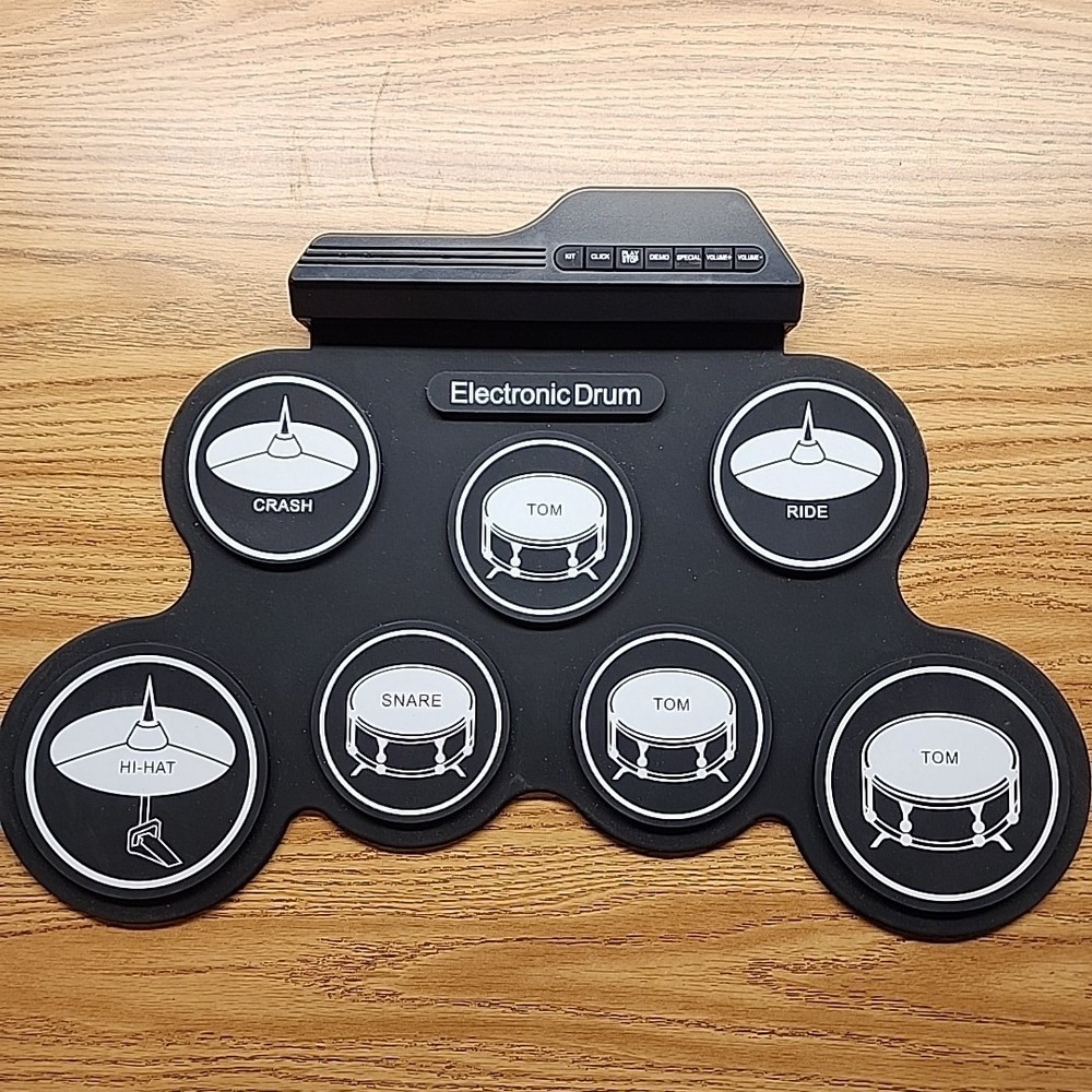 Drum Set Practice Pad Electronic Drum Pad With Pedals - Tested Works