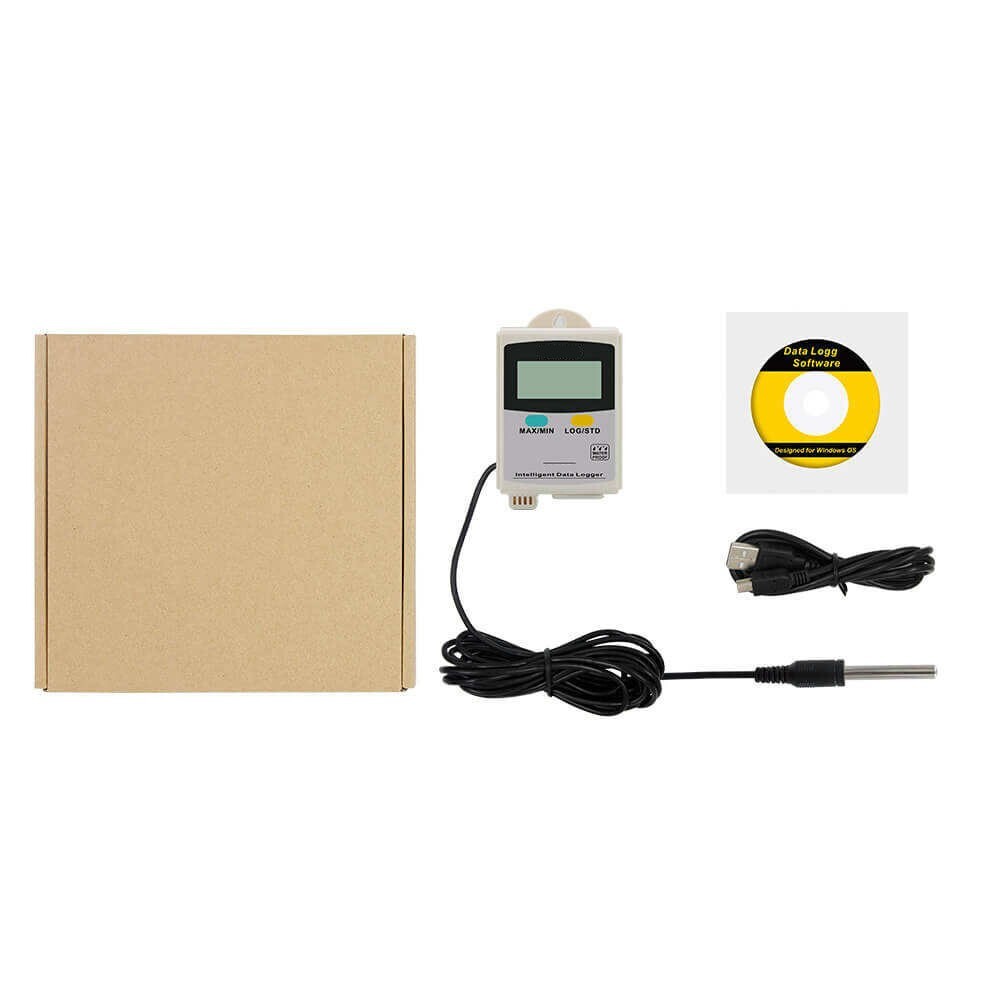 Temperature Data Logger External Temperature Sensor 3m Cable Resolution 0.1℃