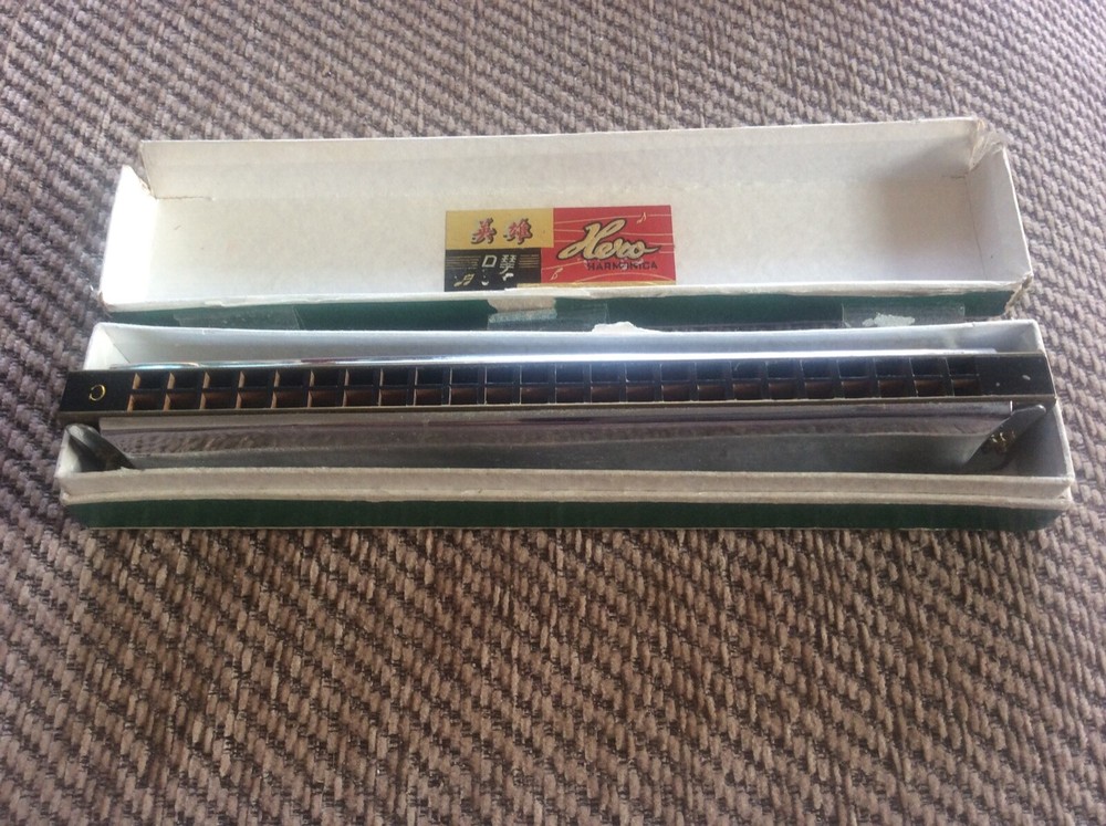 Vintage Hero Chromatic Harmonica 24 Hole with Box M1009