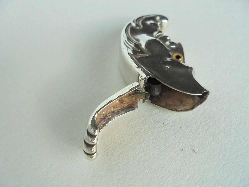 Solid Silver Man ln The Moon Vesta Case