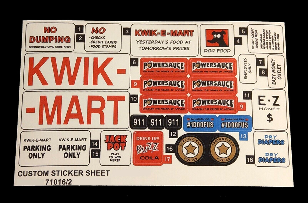 Custom Decal for 71016 Replacement Sticker Sheet 2