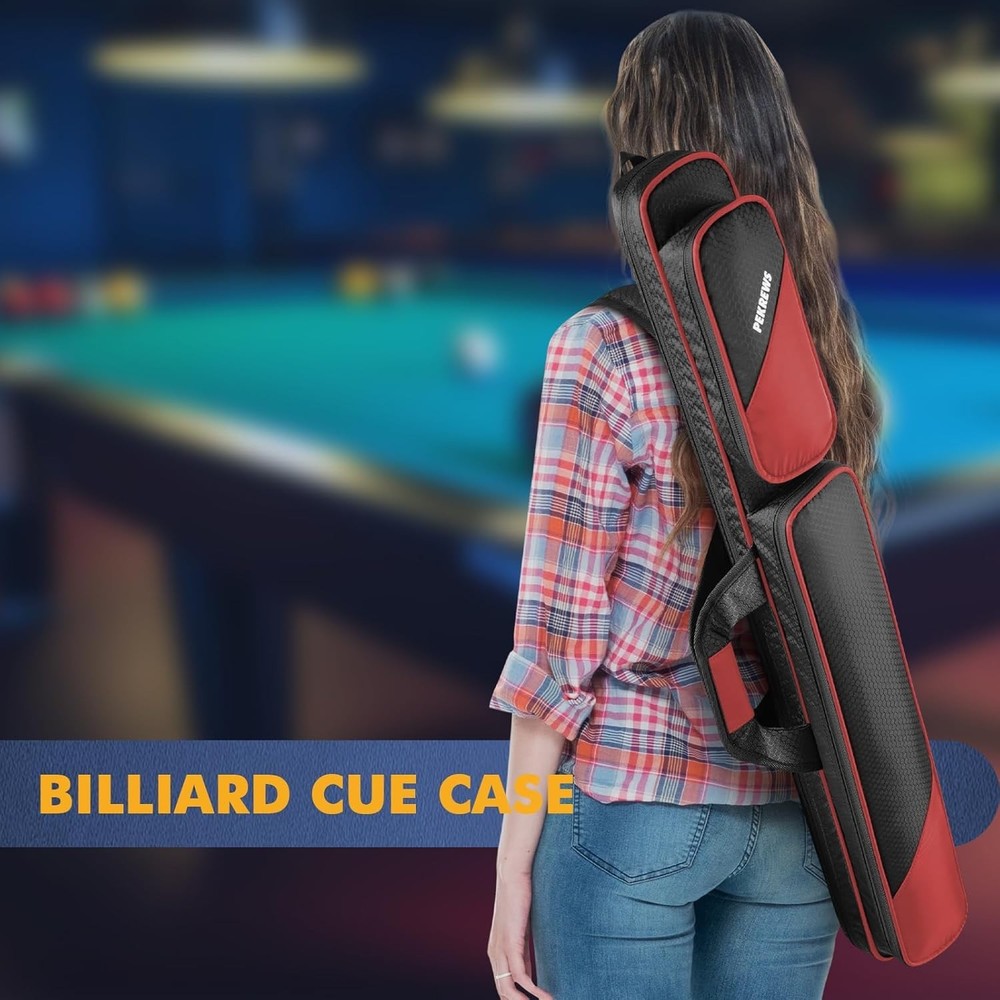 Functional Pool Cue Carry Bag with Protective Padding and Multiple Compartments