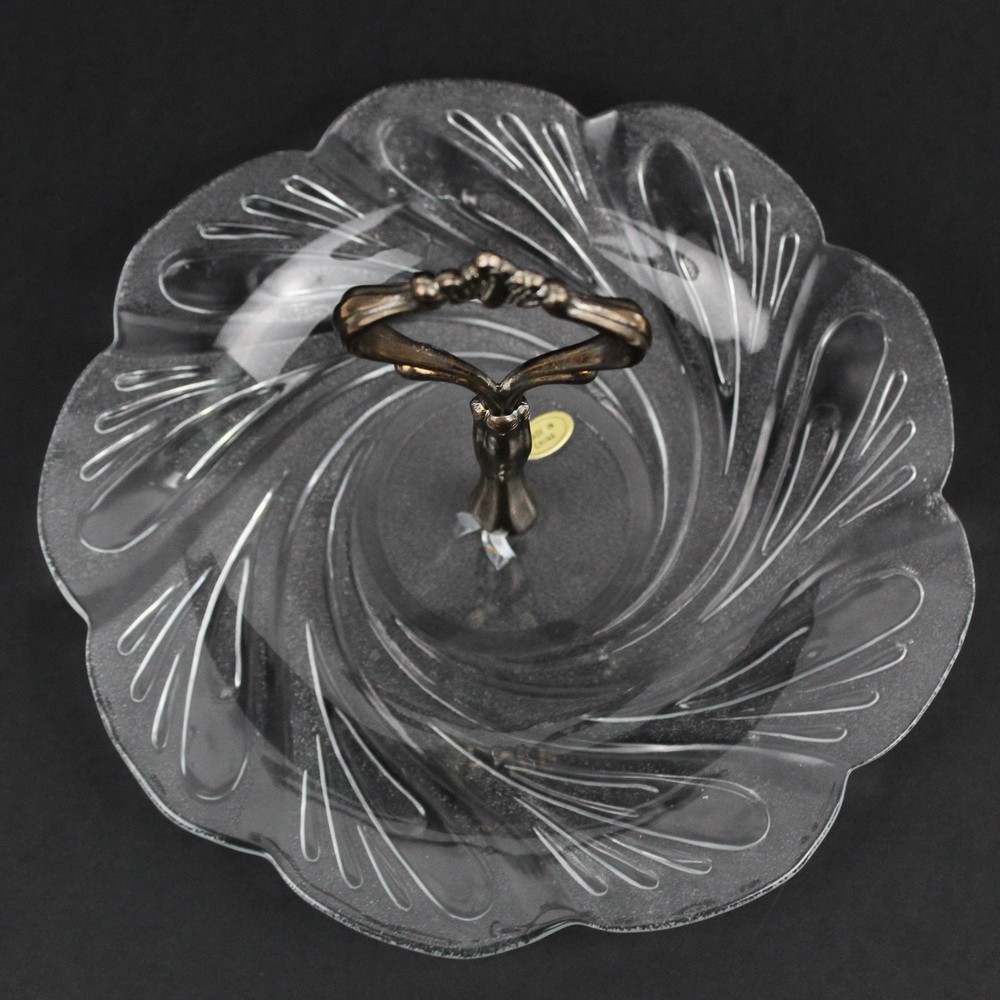 Regency Silverplate and Clear Glass Serving Tray