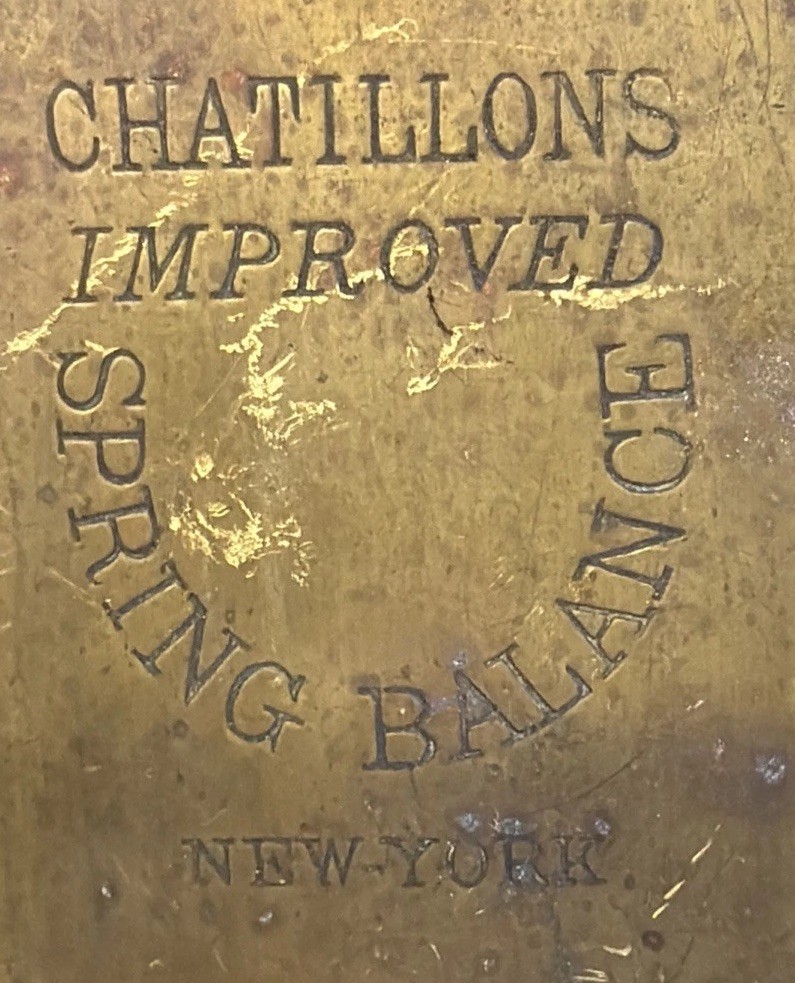 Chatillon's Improved Brass Spring Balance Hanging Scale Inv#JK91