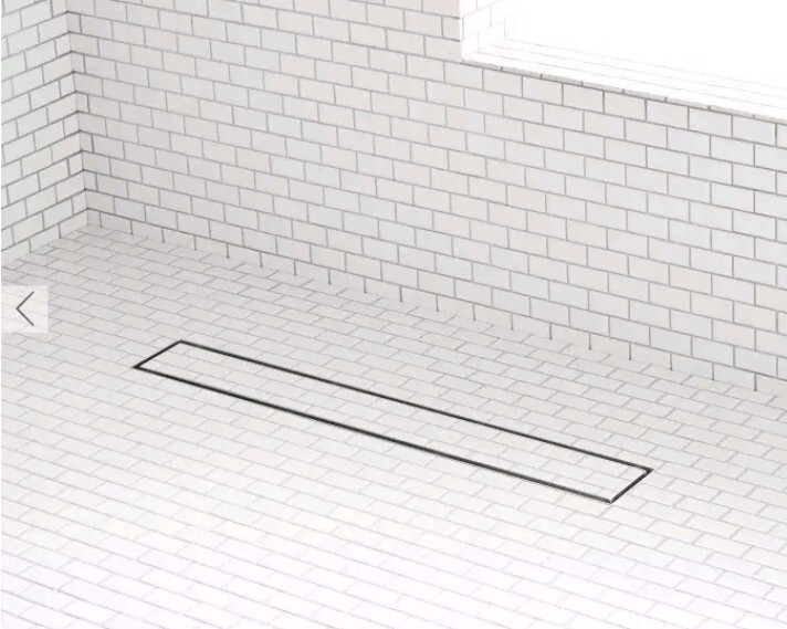 24" COHEN Linear Tile-In Shower Drain- Brushed Stainless Steel.