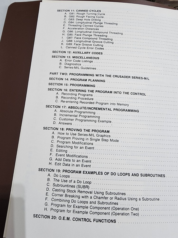 Anilam Crusader Series M/L Programming Manual