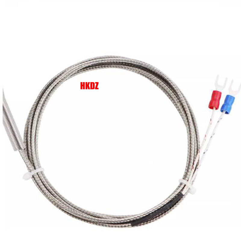 K Type Thermocouple Temperature Sensor Probe 0-400°C 2P Shielded Cable 30~200mm