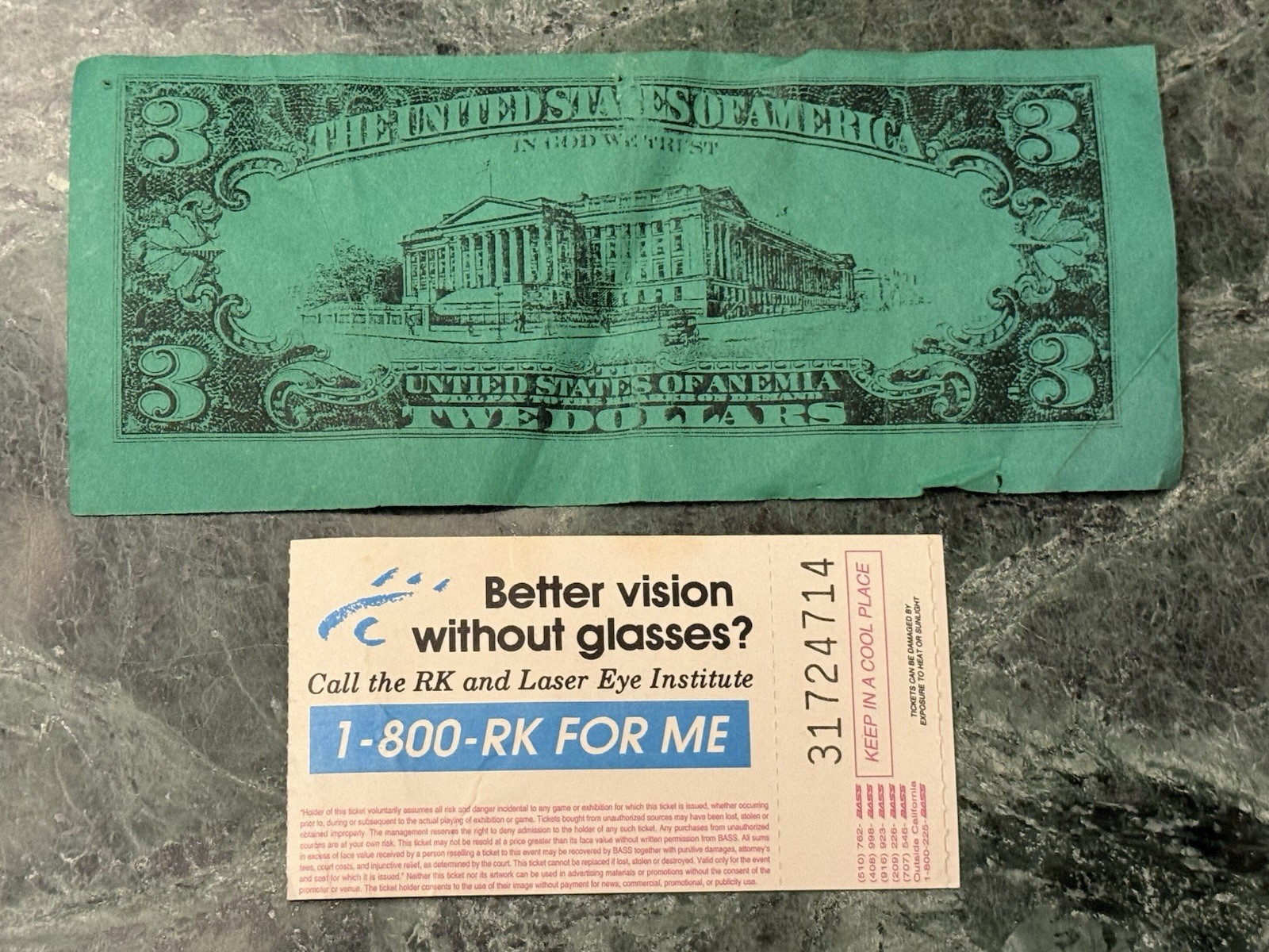 ALICE COOPER / SCORPIONS Concert Ticket 1996 Bill Graham Apple Computer +$3 Bill