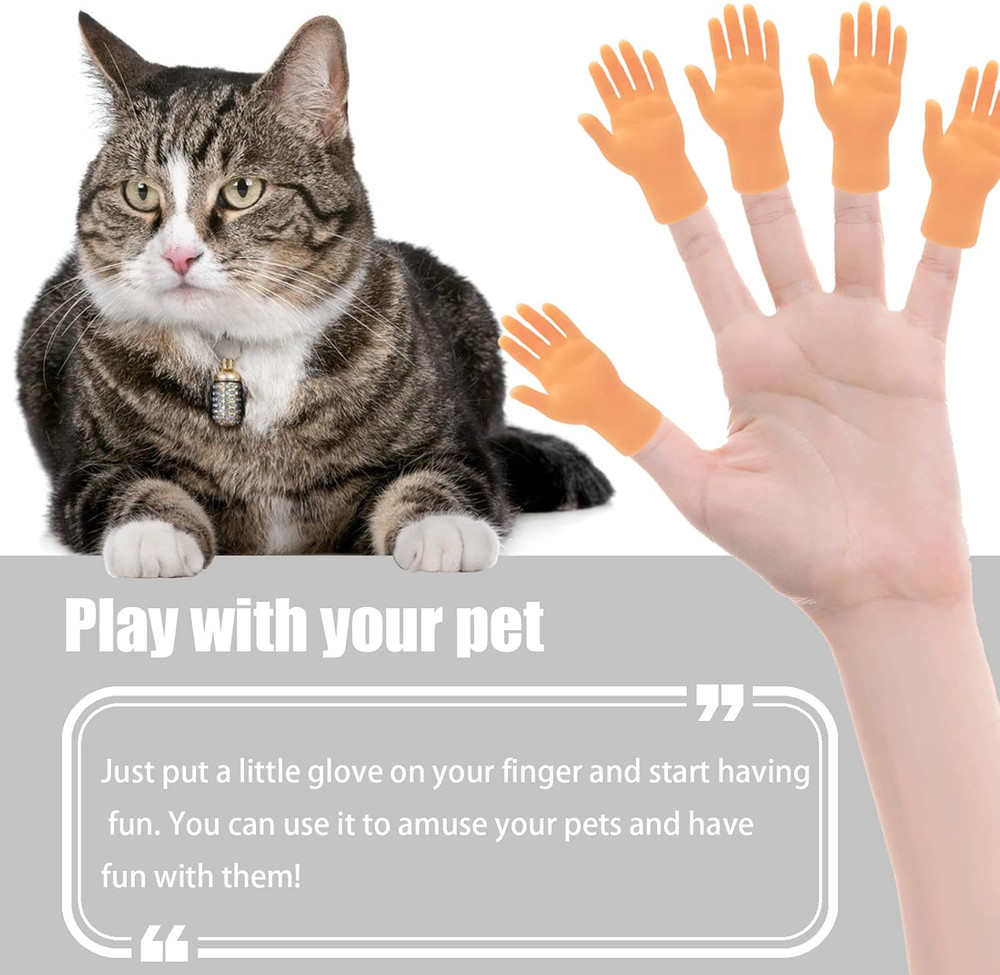 14 Pcs Tiny Finger Hands,Premium Rubber Mini Tiny Finger Hands,Flat Hand Style M