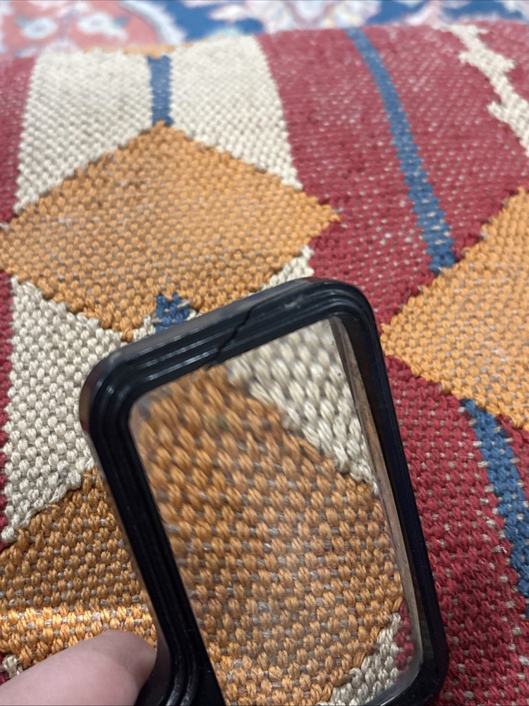 Vintage Bausch & Lomb Rectangular Reading Magnifying Glass Black Bakelite