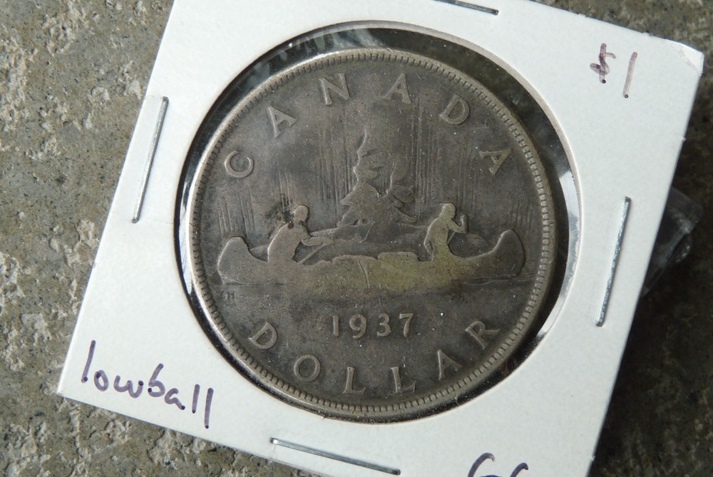 1937 Canada silver dollar $1, lowball