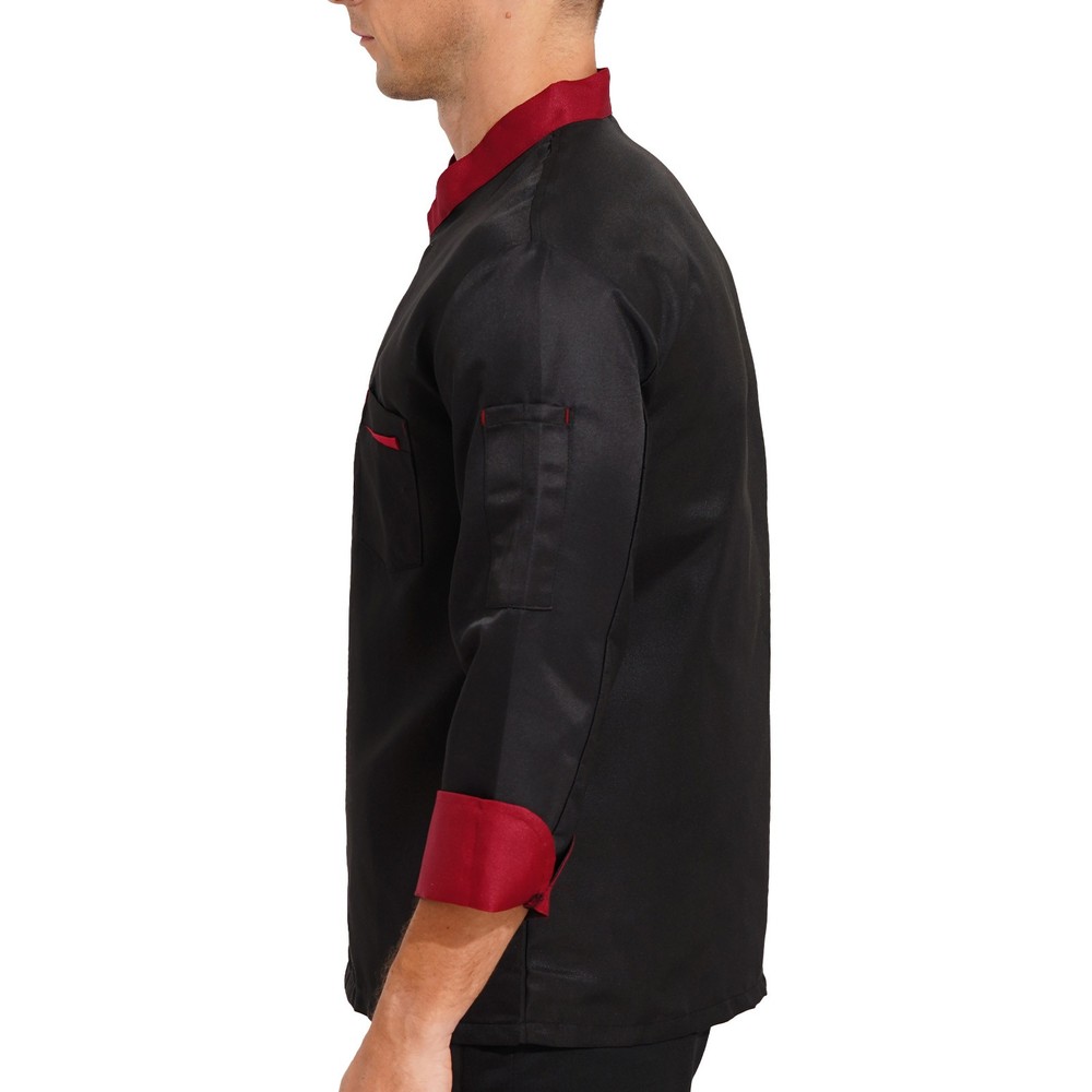 Men Hotel Chef Coat Jacket Kitchen Button Down Restaurant Cooking Uniform Tops