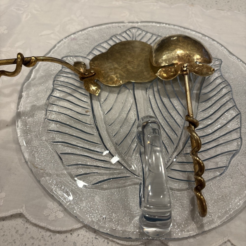 Artisan Hammered Brass Serving Pieces Pear 🍐& Apple Signed