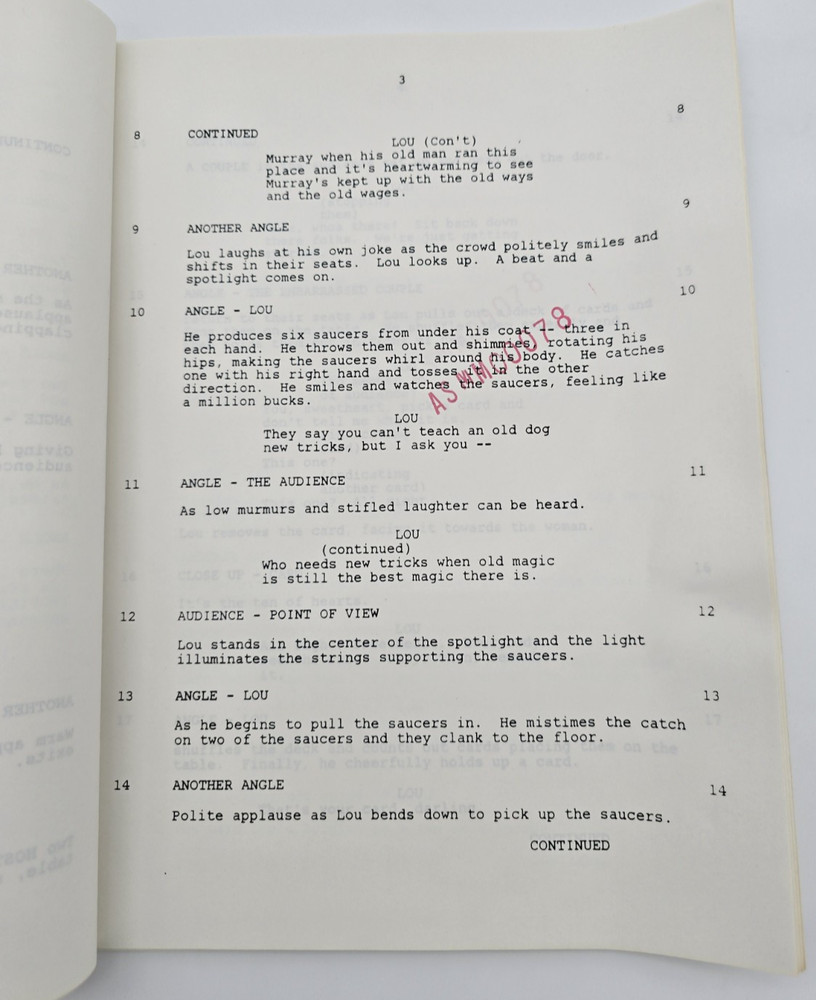 AMAZING STORIES / Joshua Brand 1985 TV Script, Sid Caesar, Leo Rossi "Mr. Magic"