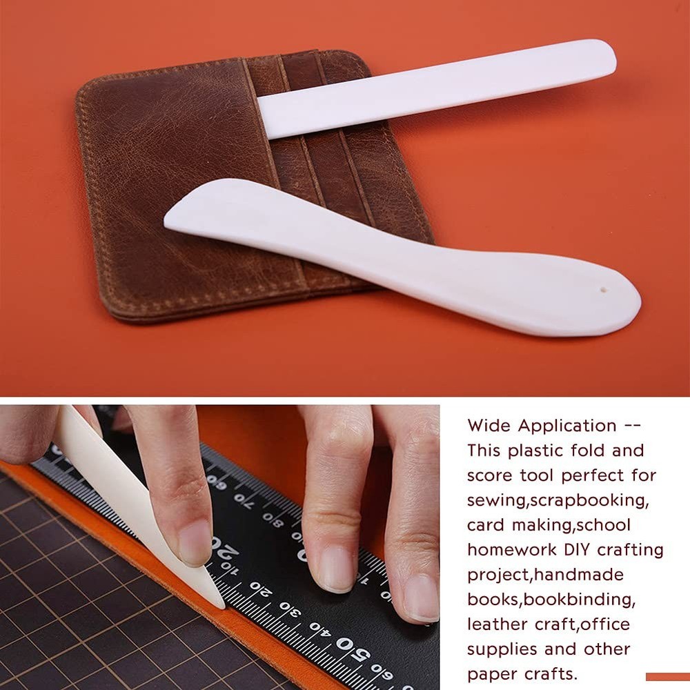 8 PCS Bone Folder Tool, Plastic Bone Folder Paper Creaser Set Scoring Tool fo...