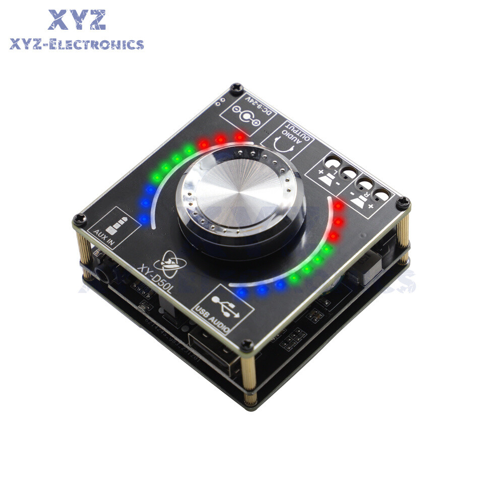 D50L Stereo Bluetooth 5.1 Audio Digital Power Amplifier Board Light APP Control