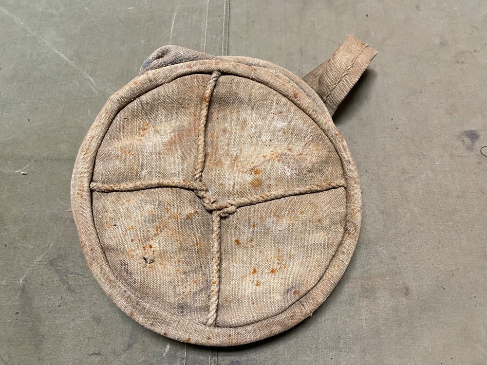 ORIGINAL WWI WWII US ARMY M1910 WATER COLLAPSIBLE FOLDING BUCKET-DATED 1918