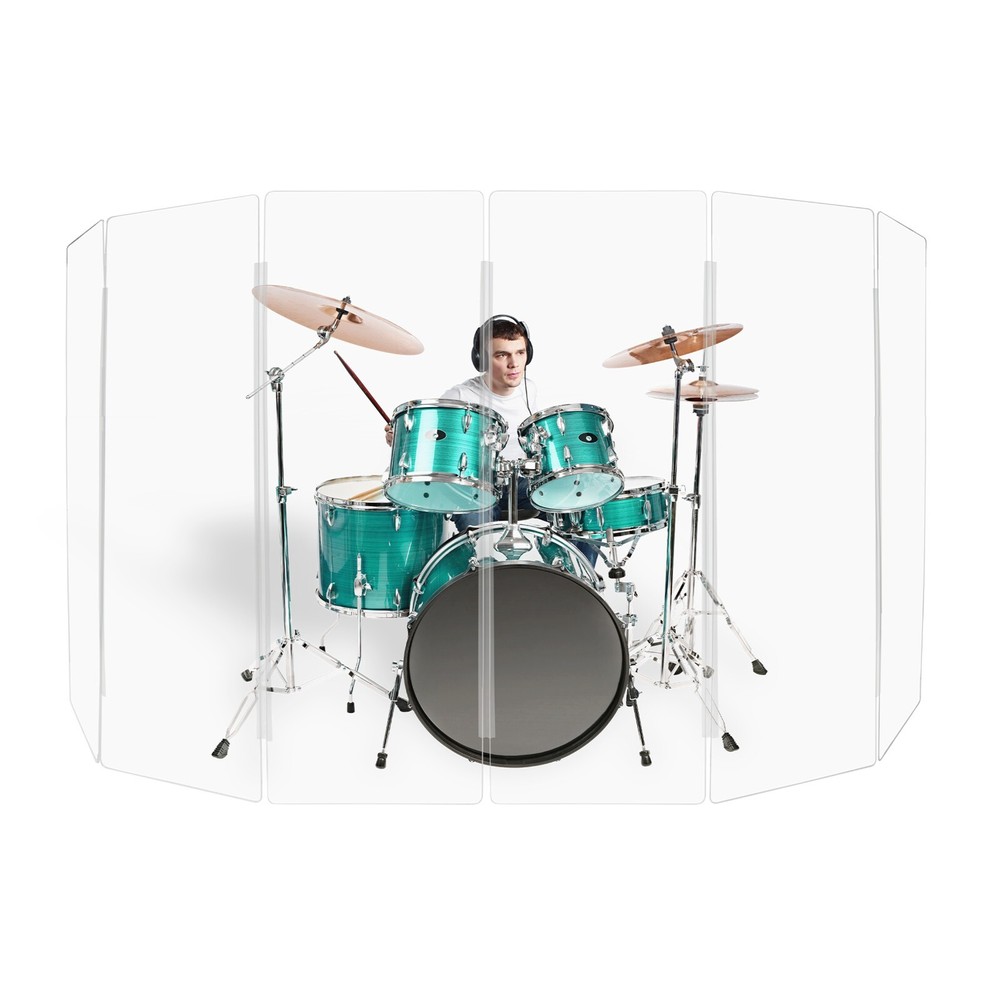 Acrylic Drum Shield DS6L | 6ft Drum Screen with Full-Length Hinges