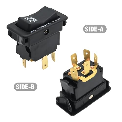 Headlamp Switch 3 Position 5 Pin Headlight Rocker Switch Replacement for