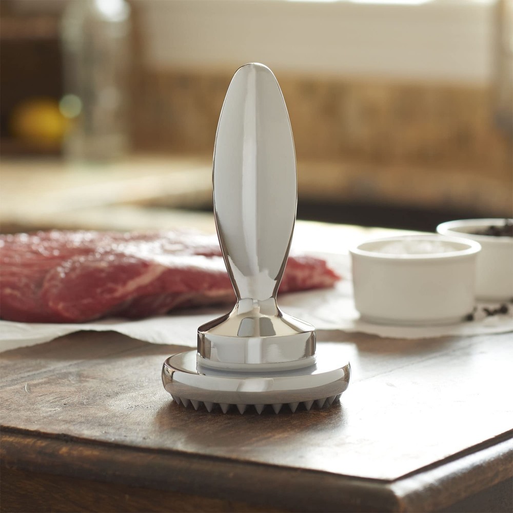 Meat Tenderizer, Reversible Dual Use, Chrome Plated