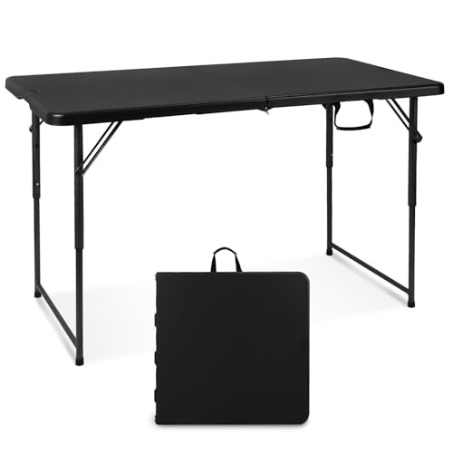 Folding Table 4 Foot Portable Heavy Duty Plastic Fold-in-Half Utility Table