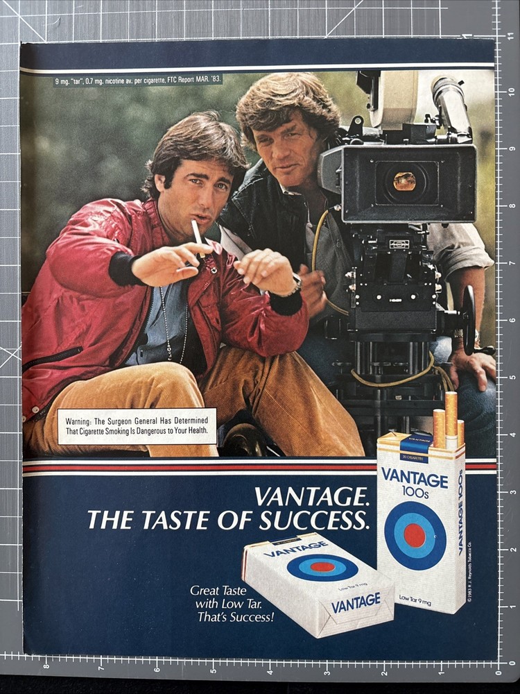 1983 vintage original print ad Vantage 100’s Cigarettes