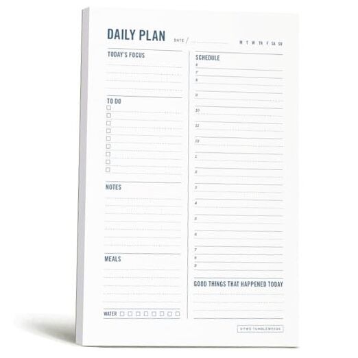 Notepad with Hourly Schedule - ADHD Planner, Time Block 6x9" Daily Planner