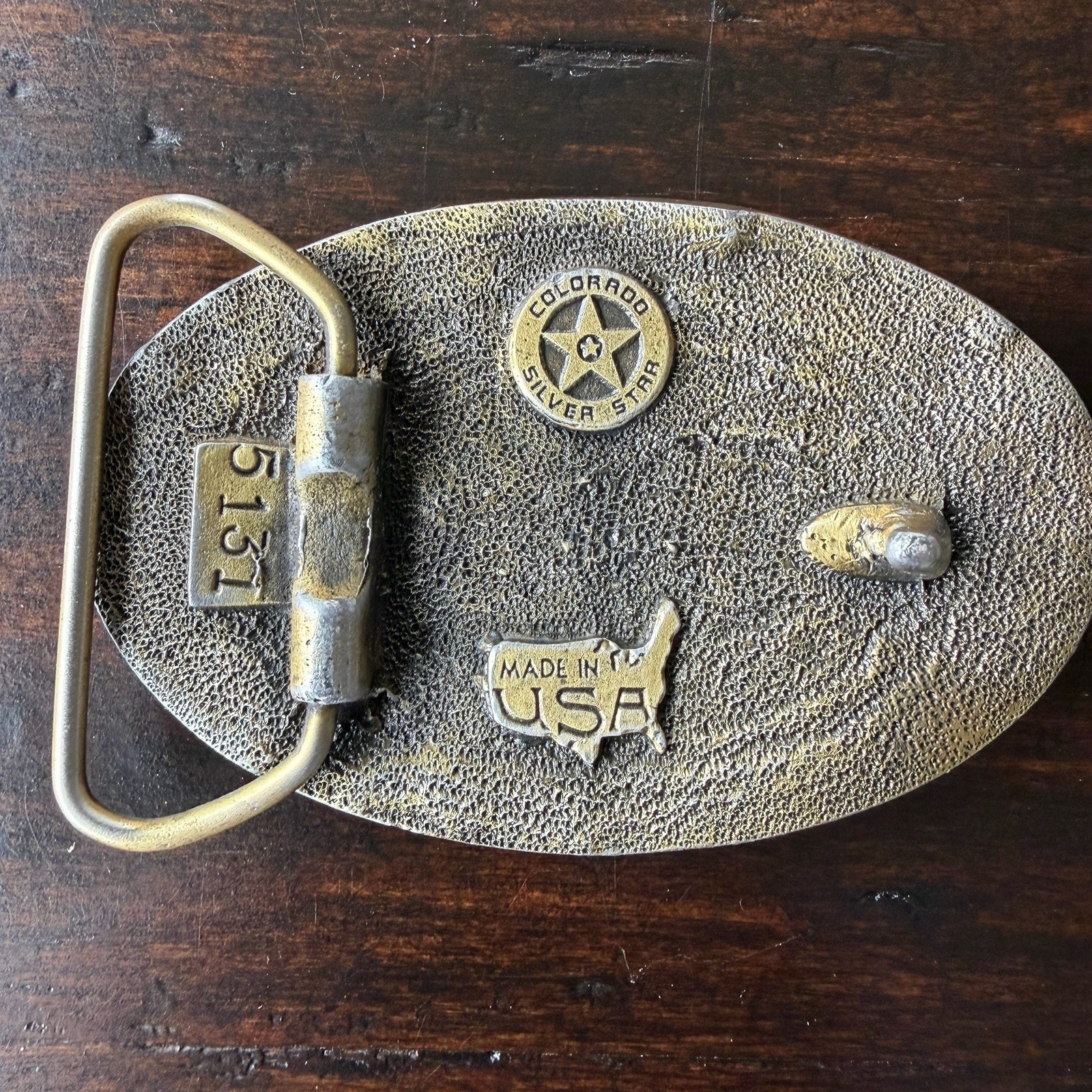 Colorado Silver Star US Belt Buckle USA Brass America 5137