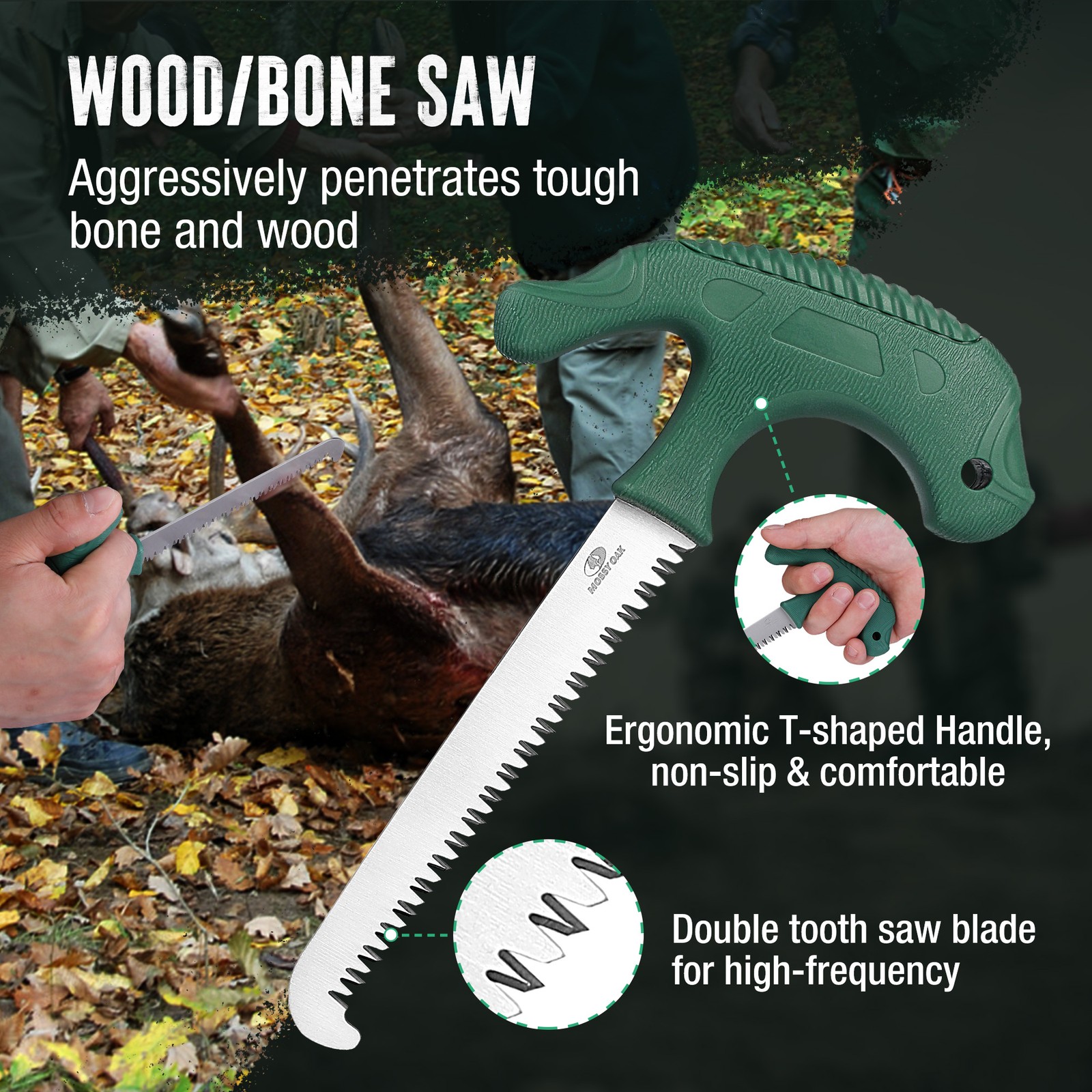 MOSSY OAK 4PC Hunting Knife Set Hunting Field Dressing Kit W/Sheath Perfect Gift